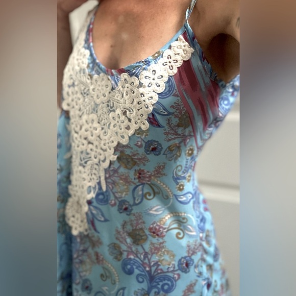 Vintage MAUI Love Jetty Strappy Maxi Embroided Silk Dress. Rare Find. Handmade - Picture 6 of 13